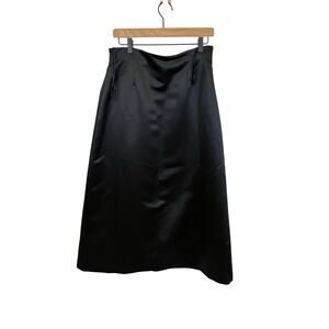 Jones New York Evening Satin Slip Maxi Skirt Womens 12 Black Elegant Luxury Gala